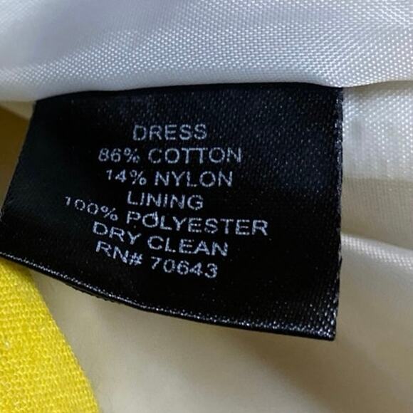 Jessica Howard Yellow Floral Ruffle Faux Wrap Sleeveless Mini Pencil Dress 10P - Picture 5 of 5